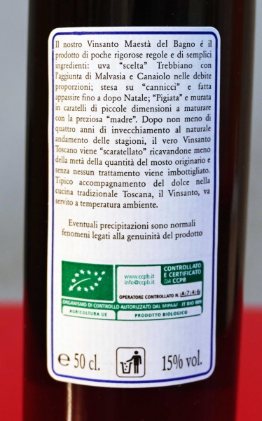 BIO Vinsanto DOC Riserva 2015 "Maestà del Bagno", 500 ml