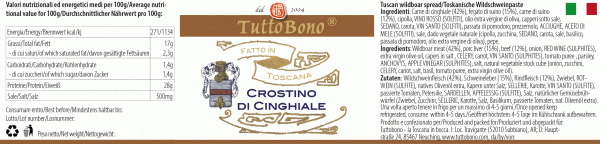Crostino di cinghiale, 212g